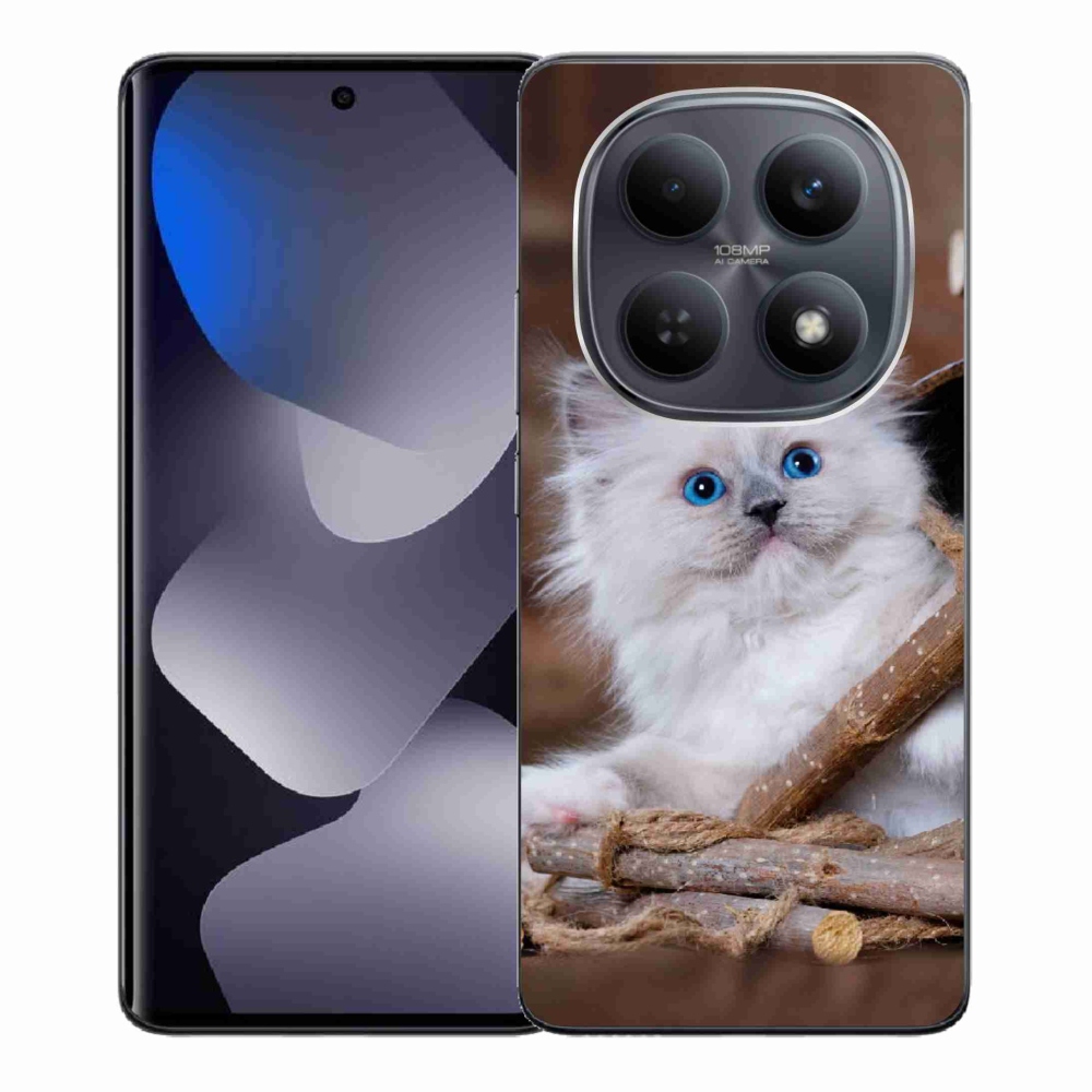 Gél borítás mmCase a Xiaomi Poco M8 5G/Redmi Note 15 5G/4G számára - fehér cica