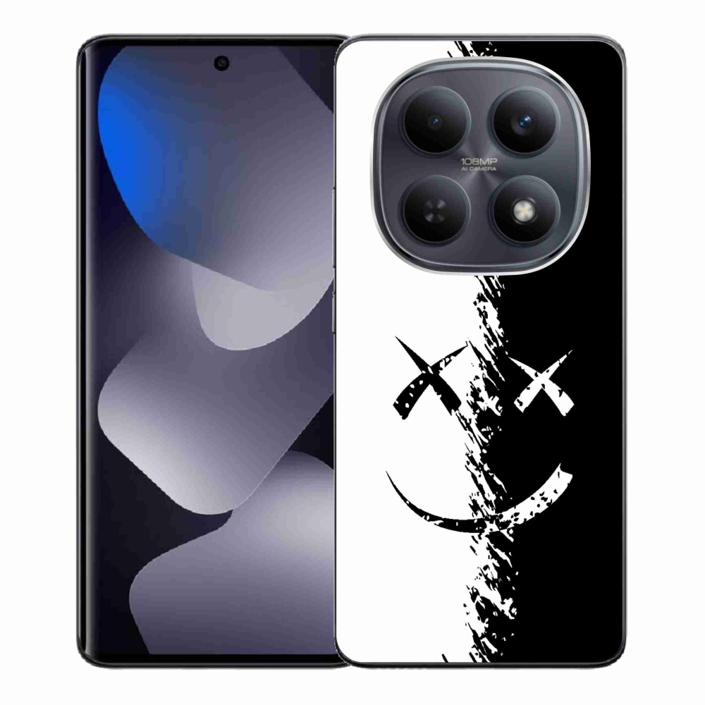 Gél borítás mmCase a Xiaomi Poco M8 5G/Redmi Note 15 5G/4G - fekete és fehér mosolygóhoz