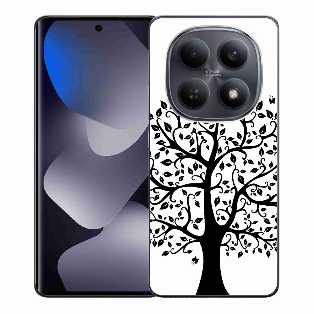 Gél borítás mmCase a Xiaomi Poco M8 5G/Redmi Note 15 5G/4G - fekete és fehér fa számára