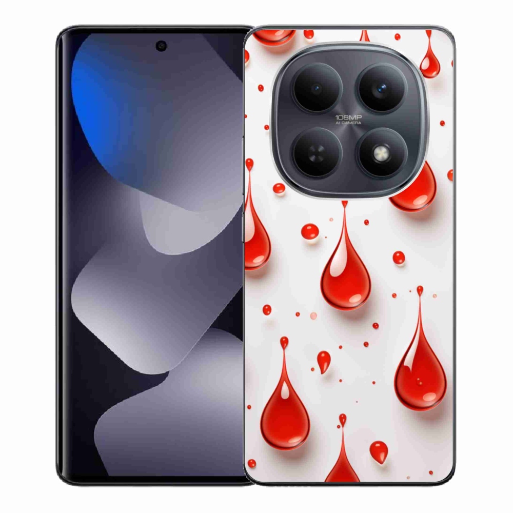 Gél borítás mmCase a Xiaomi Poco M8 5G/Redmi Note 15 5G/4G - piros cseppek számára