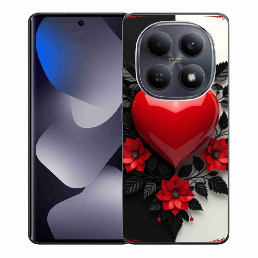 Gél borítás mmCase a Xiaomi Poco M8 5G/Redmi Note 15 5G/4G - piros szívhez