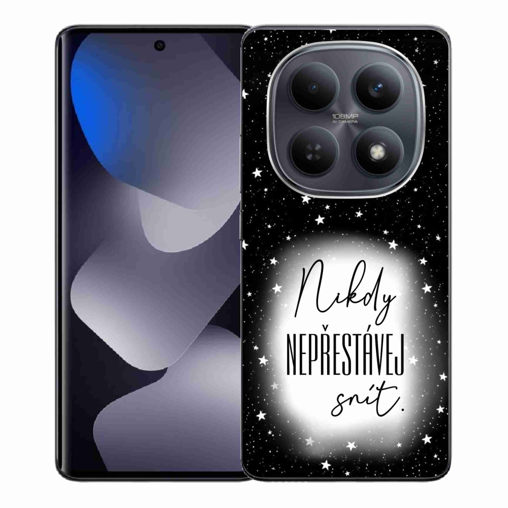 Gél borítás mmCase a Xiaomi Poco M8 5G/Redmi Note 15 5G/4G - idézet 1 fehér és fekete háttérrel