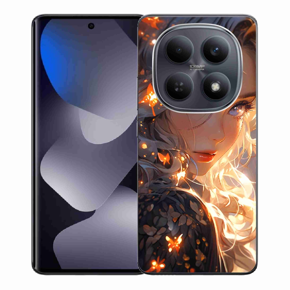 Gél borító mmCase a Xiaomi Poco M8 5G/Redmi Note 15 5G/4G - lány és pillangókhoz