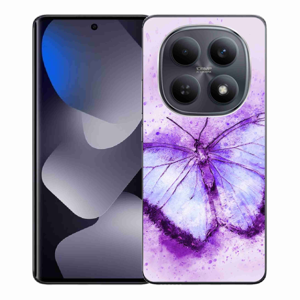 Gél borító mmCase a Xiaomi Poco M8 5G/Redmi Note 15 5G/4G - lila pillangóhoz