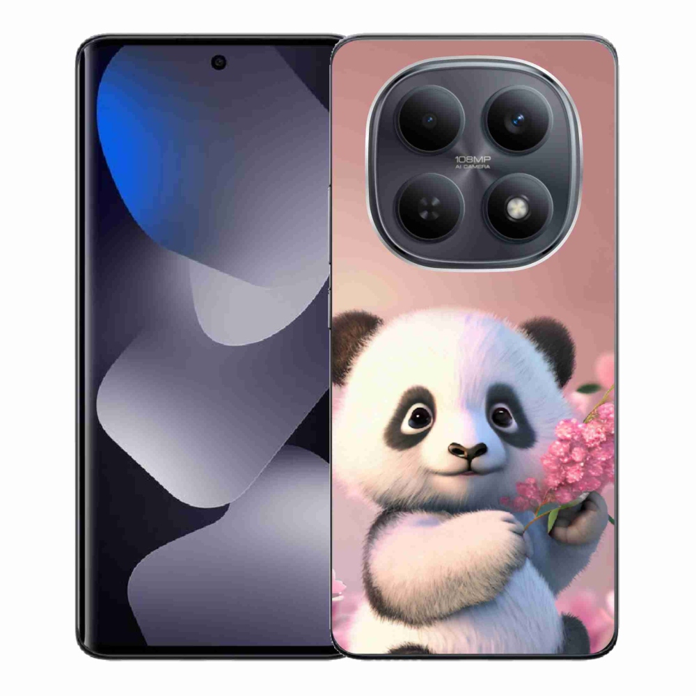 Gél borítás mmCase a Xiaomi Poco M8 5G/Redmi Note 15 5G/4G - aranyos panda számára
