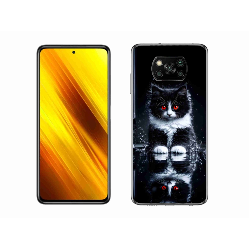 Gél borítás mmCase a Xiaomi Poco X3-hoz - fekete és fehér cica