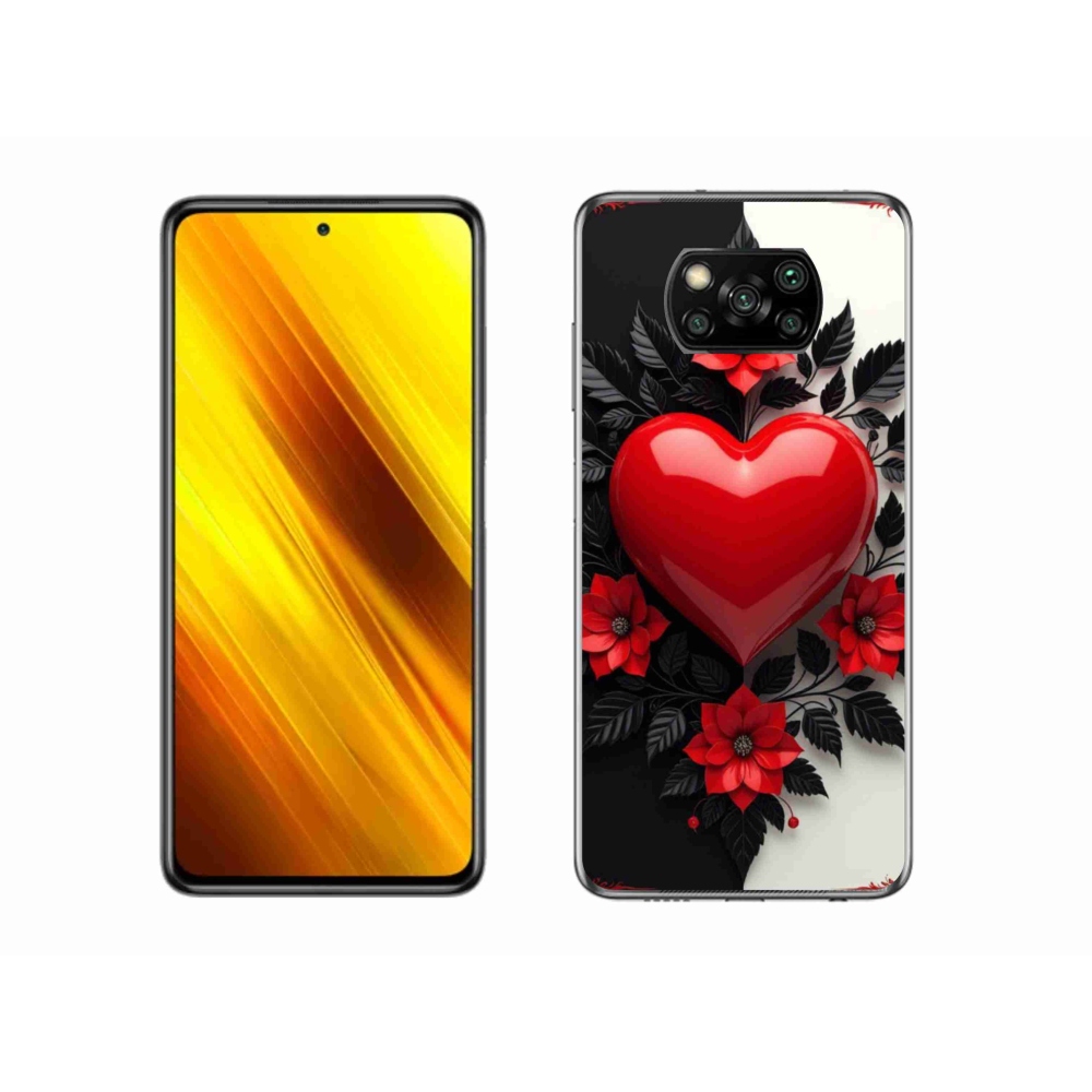 Gél borítás mmCase a Xiaomi Poco X3-hoz - piros szív