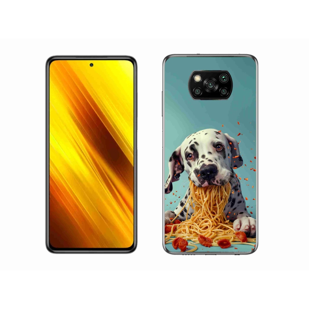 Gél borítás mmCase a Xiaomi Poco X3-hoz - Dalmata és spagetti