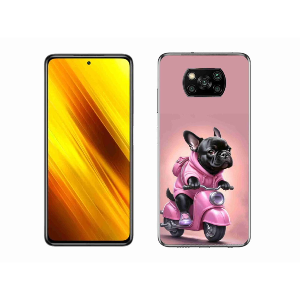 Gél borítás mmCase a Xiaomi Poco X3-hoz - Francia bulldog egy robogón