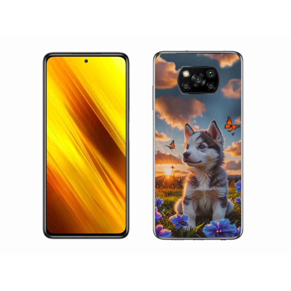 Gél borítás mmCase a Xiaomi Poco X3-hoz - husky a naplementében