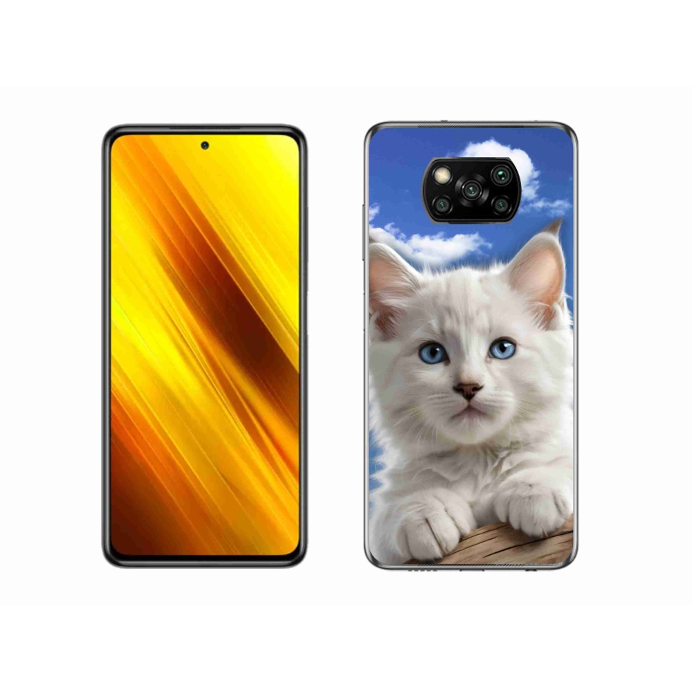 Gél borító mmCase a Xiaomi Poco X3-hoz - cica és felhők