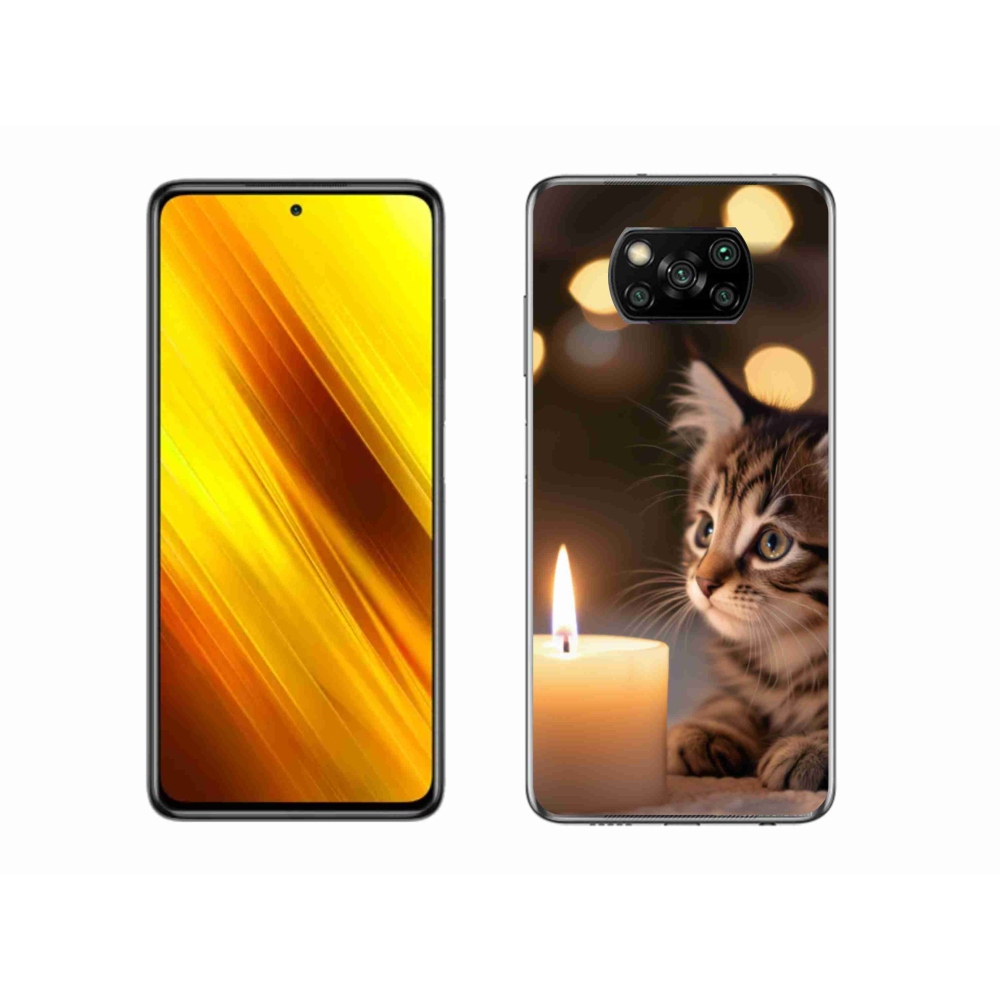 Gél borító mmCase a Xiaomi Poco X3-hoz - cica és gyertya