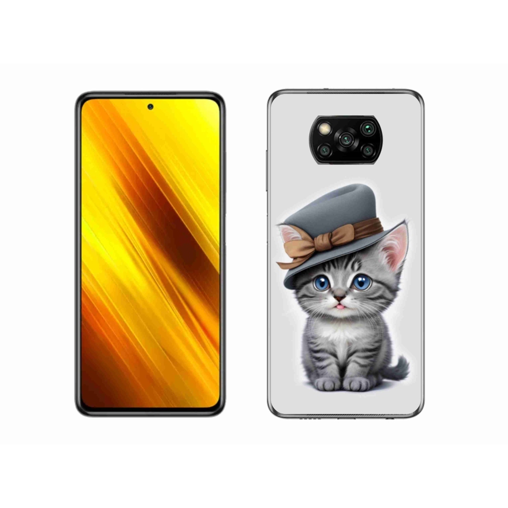 Gél borítás mmCase a Xiaomi Poco X3-hoz - cica sapkával