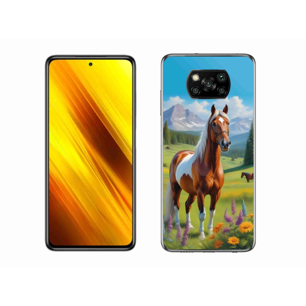 Gél borítás mmCase a Xiaomi Poco X3 számára - ló a réten