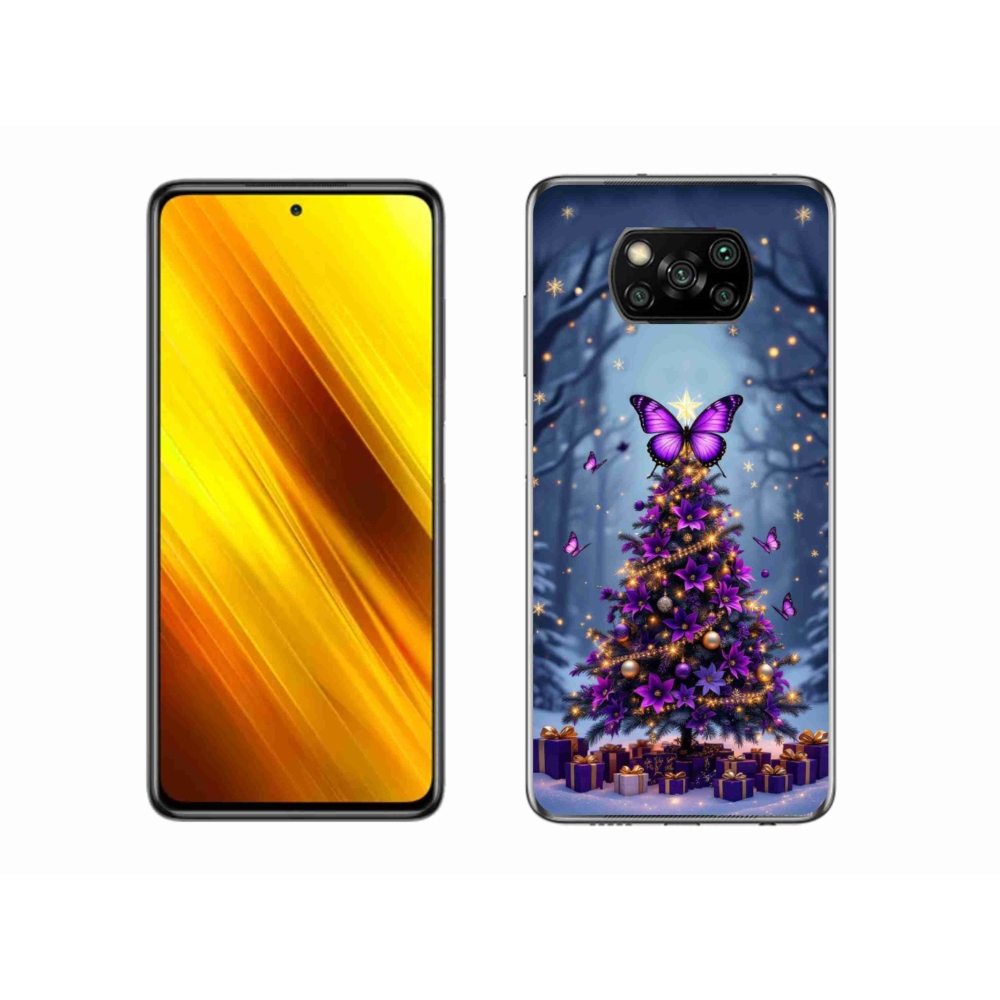 Gél borítás mmCase a Xiaomi Poco X3-hoz - pillangó karácsonyfa