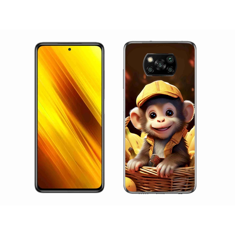 Gél borítás mmCase a Xiaomi Poco X3-hoz - majom a kosárban