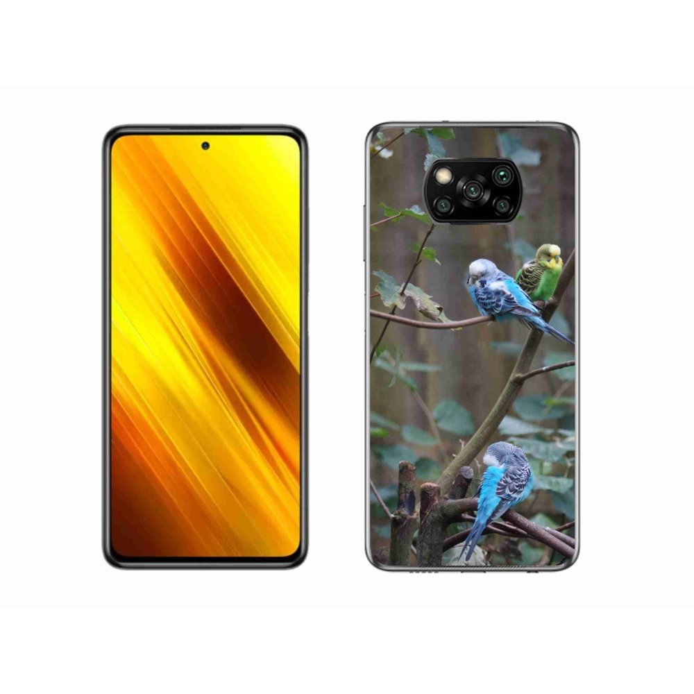 Gél borító mmCase a Xiaomi Poco X3-hoz - papagájok az ágon