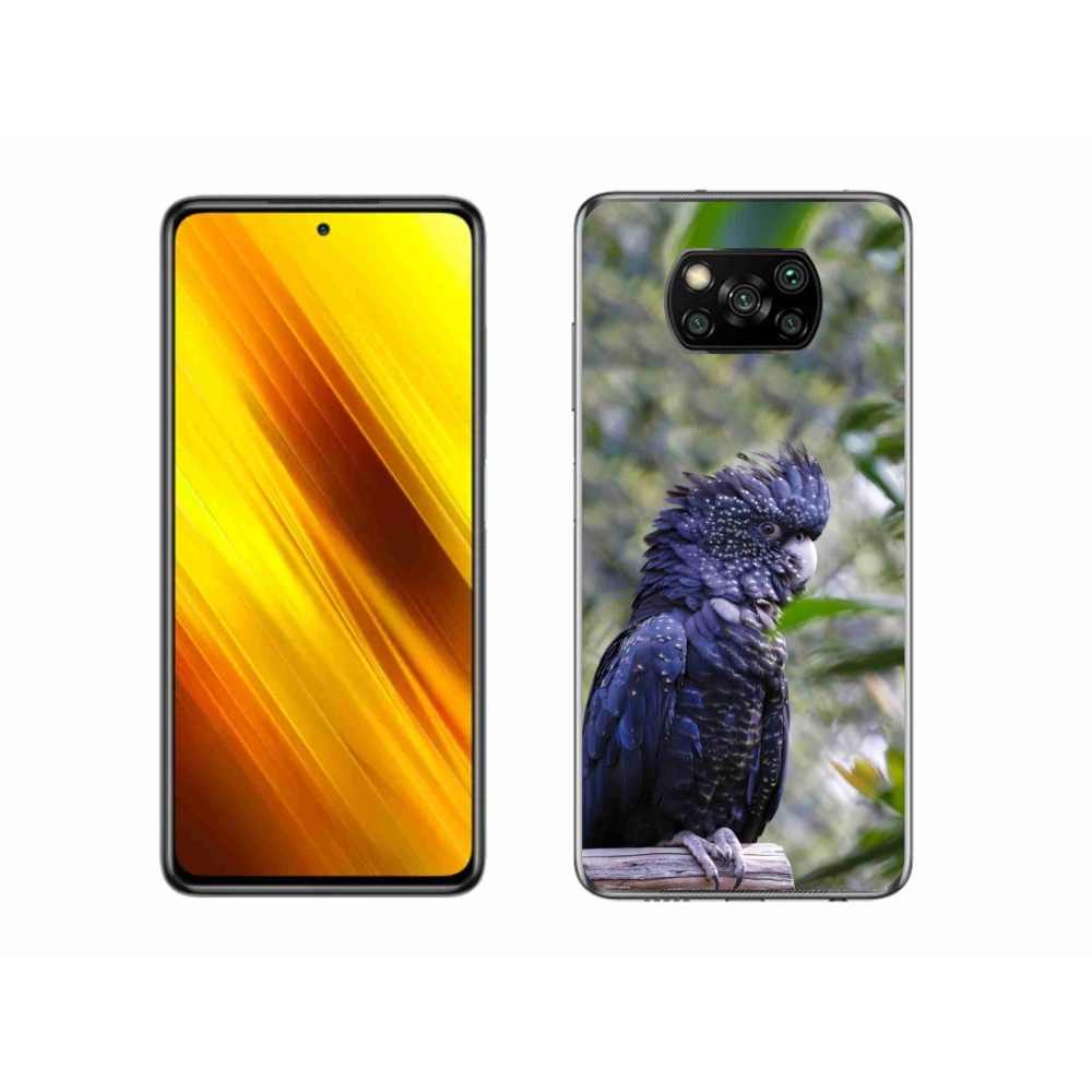 Gél borítás mmCase a Xiaomi Poco X3-hoz - papagáj kakadu fekete