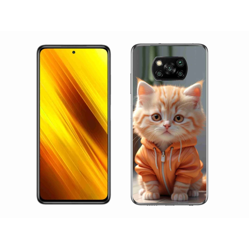 Gél borítás mmCase a Xiaomi Poco X3 Pro számára - cica melegítőben