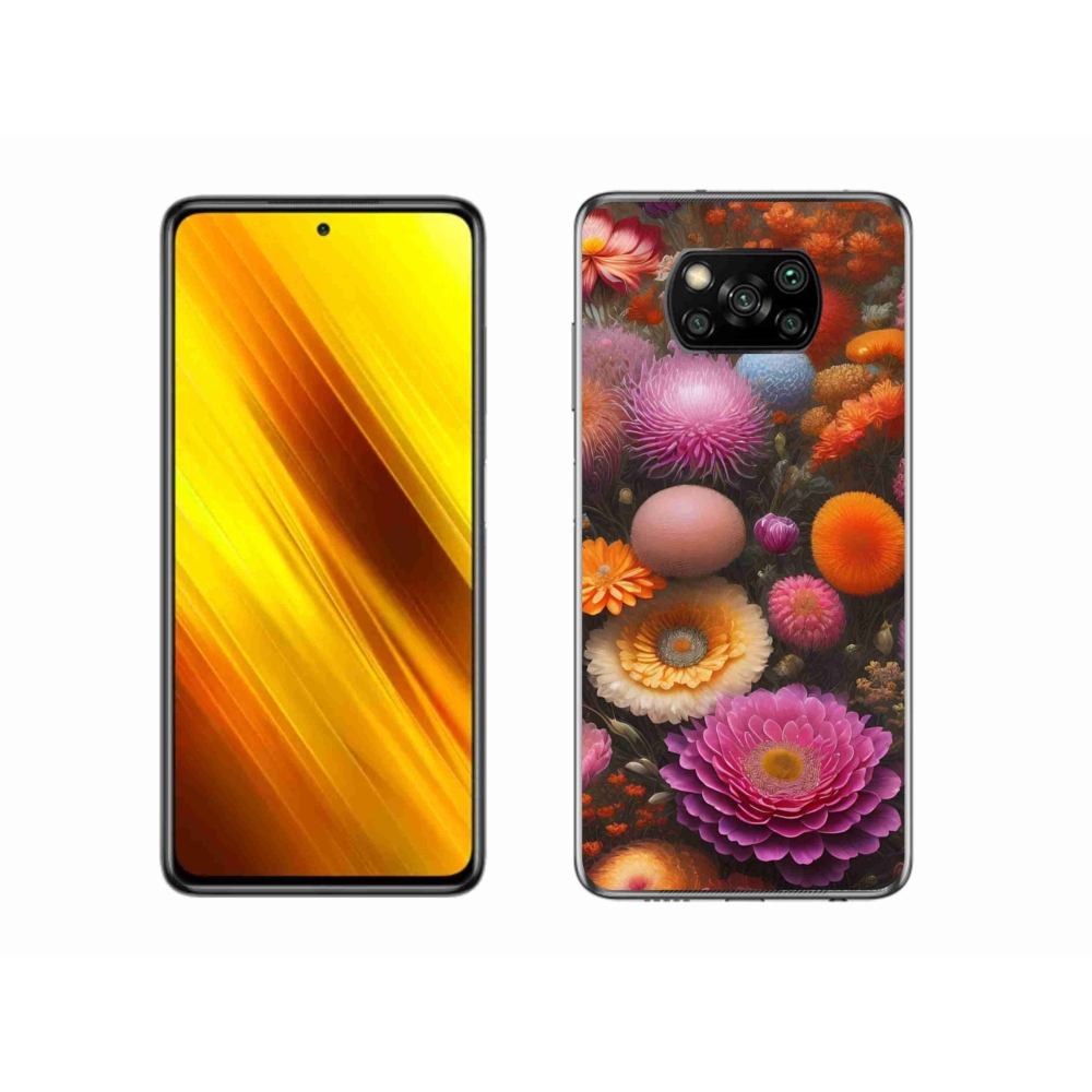 Gél borítás mmCase a Xiaomi Poco X3 Pro számára - virágos kompozíció
