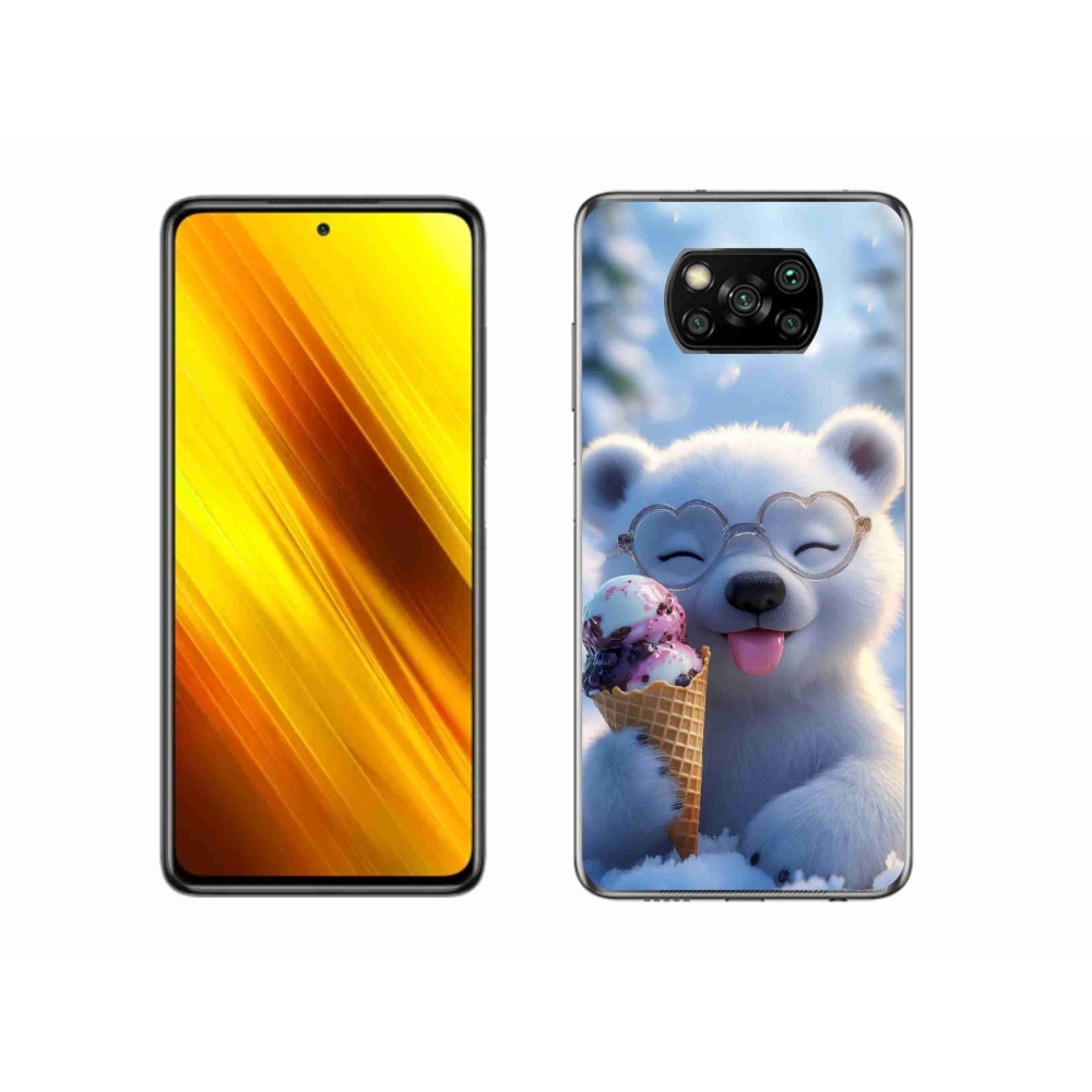 Gél borítás mmCase a Xiaomi Poco X3 Pro számára - mackó fagylalttal