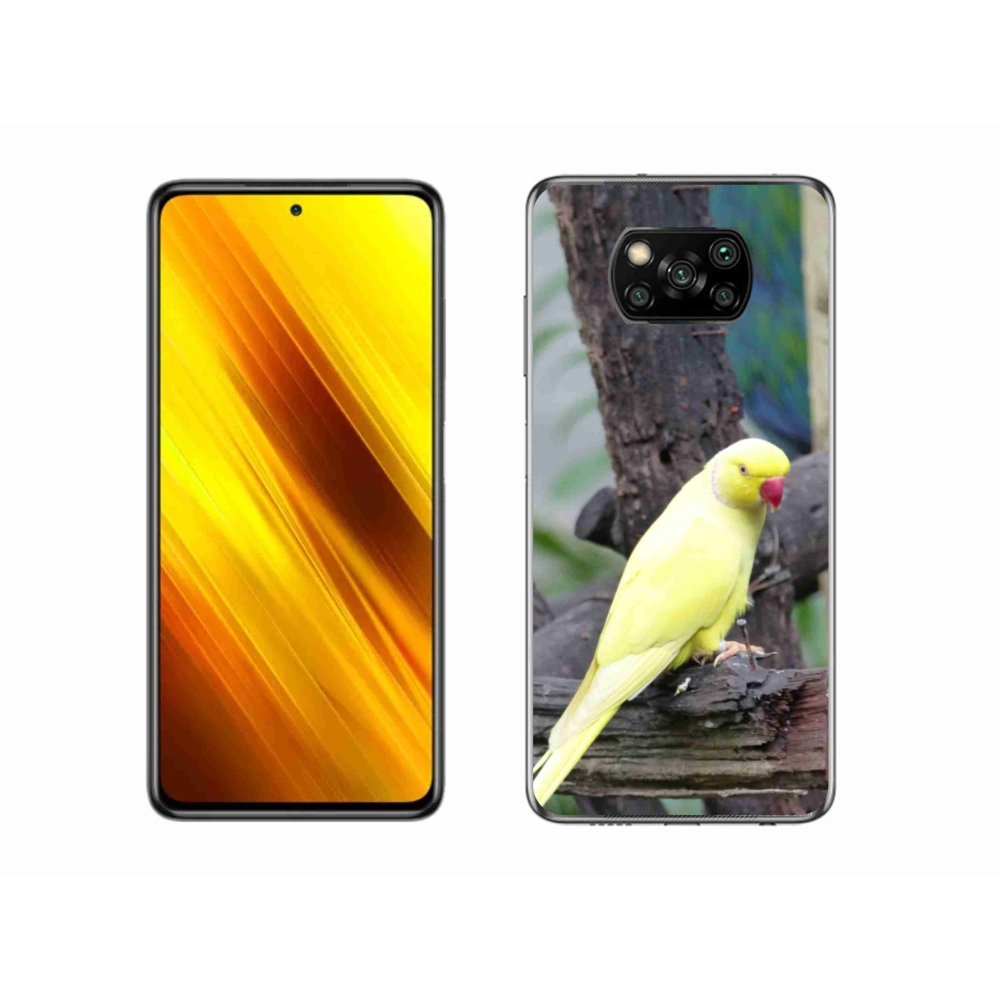 Gél borítás mmCase a Xiaomi Poco X3 Pro készülékhez - papagáj alexander sárga