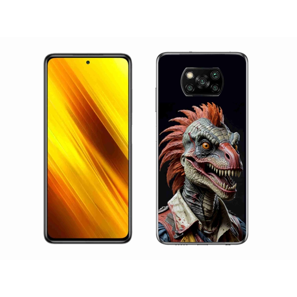 Gél borítás mmCase a Xiaomi Poco X3 Pro számára - punk dinoszaurusz