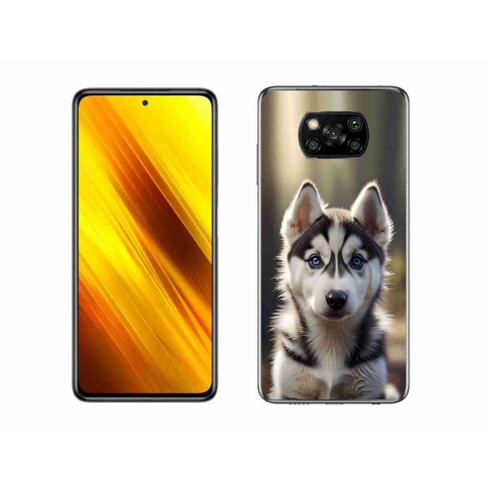 Gél borítás mmCase a Xiaomi Poco X3 Pro számára - aranyos szibériai husky