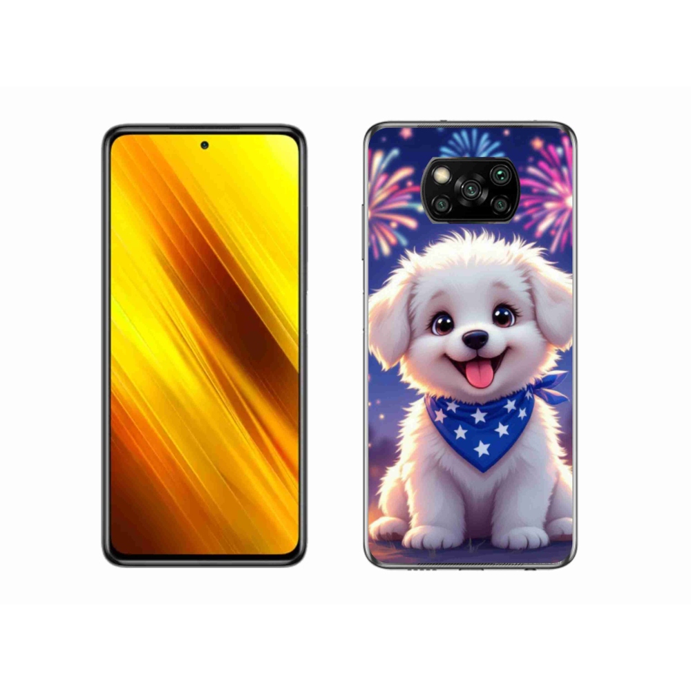 Gél borítás mmCase a Xiaomi Poco X3 Pro számára - ünnepi kölyökkutya