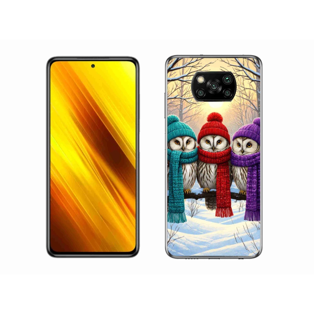 Gél borítás mmCase a Xiaomi Poco X3 Pro számára - bagoly barátok