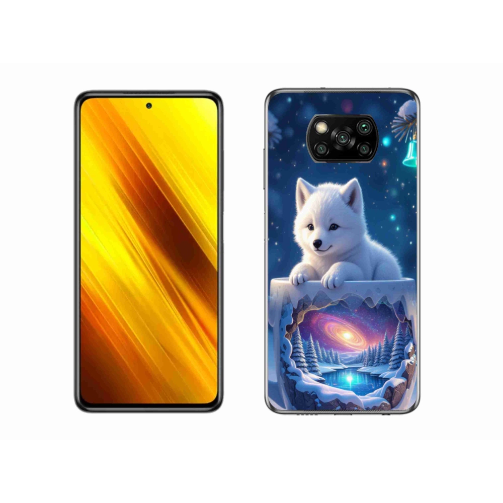 Gél borítás mmCase a Xiaomi Poco X3 Pro számára - Karácsonyi kölyökkutyakölyök