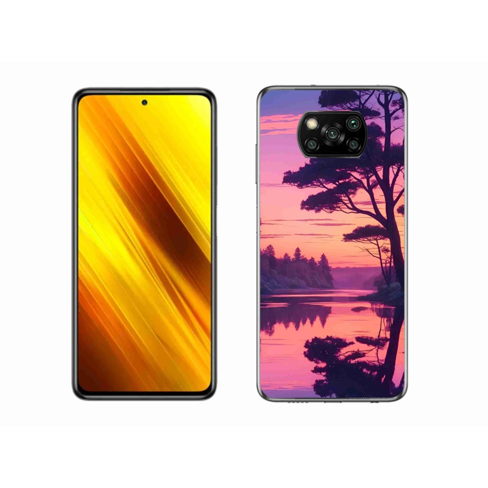 Gél borítás mmCase a Xiaomi Poco X3 Pro számára - naplemente a tó felett