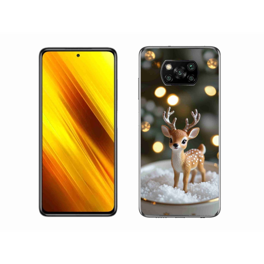Gél borító mmCase a Xiaomi Poco X3-hoz - aranyos karácsonyi szarvasok