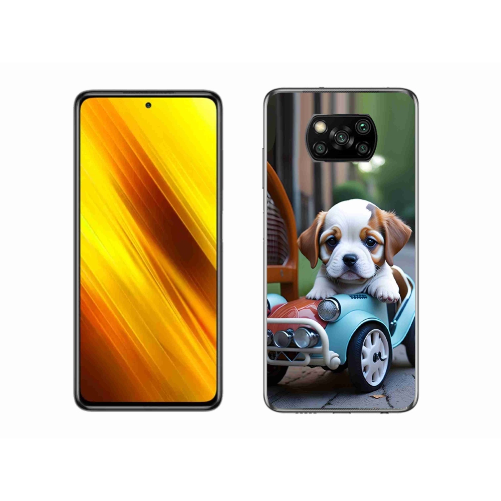 Gél borítás mmCase a Xiaomi Poco X3-hoz - kiskutya a retro autóban