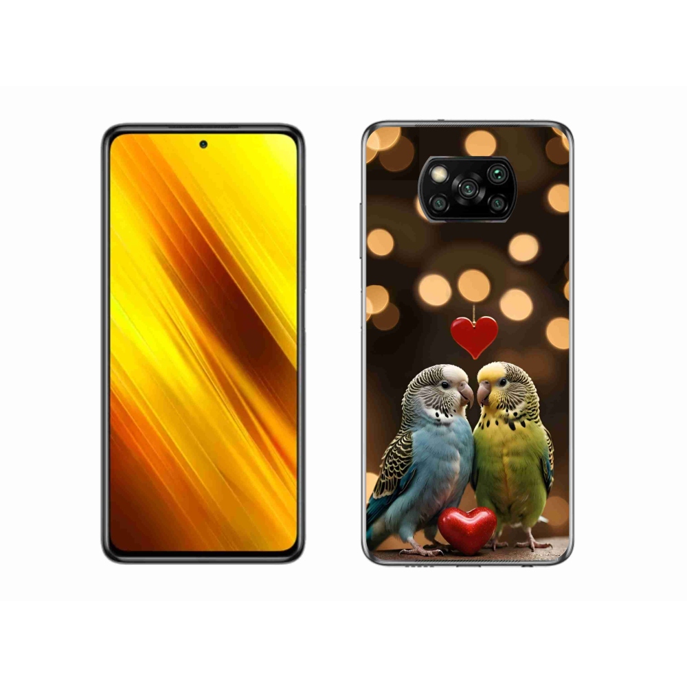 Gél borítás mmCase a Xiaomi Poco X3-hoz - szerelmes papagájok