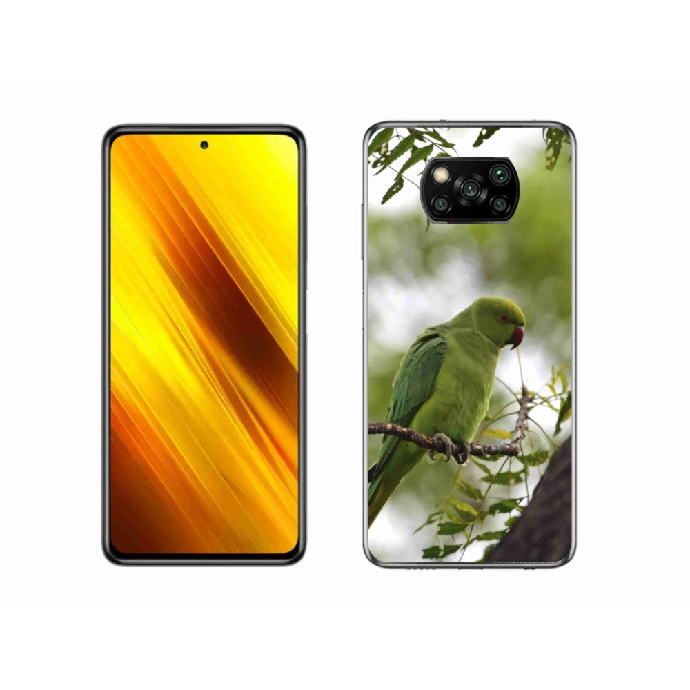 Gél borítás mmCase a Xiaomi Poco X3-hoz - zöld papagáj