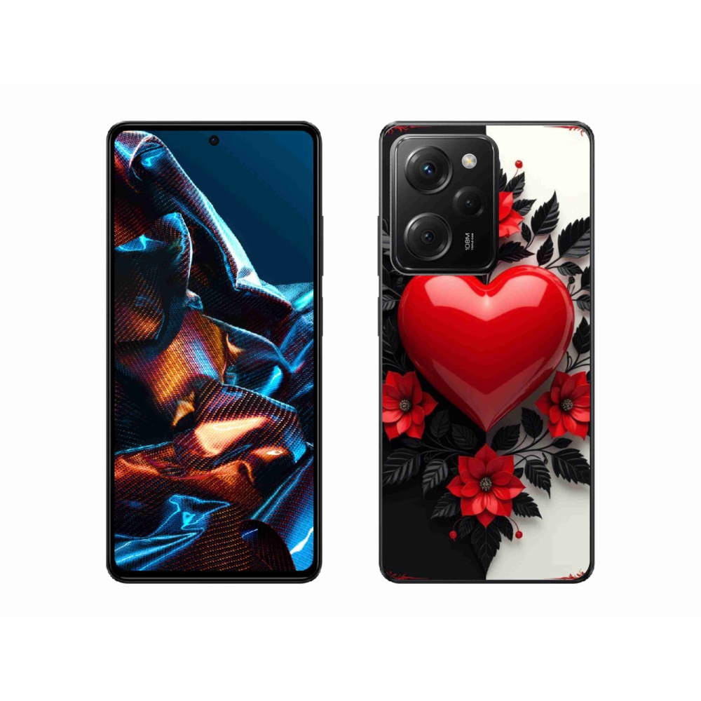 Gél borítás mmCase a Xiaomi Poco X5 Pro 5G számára - piros szív