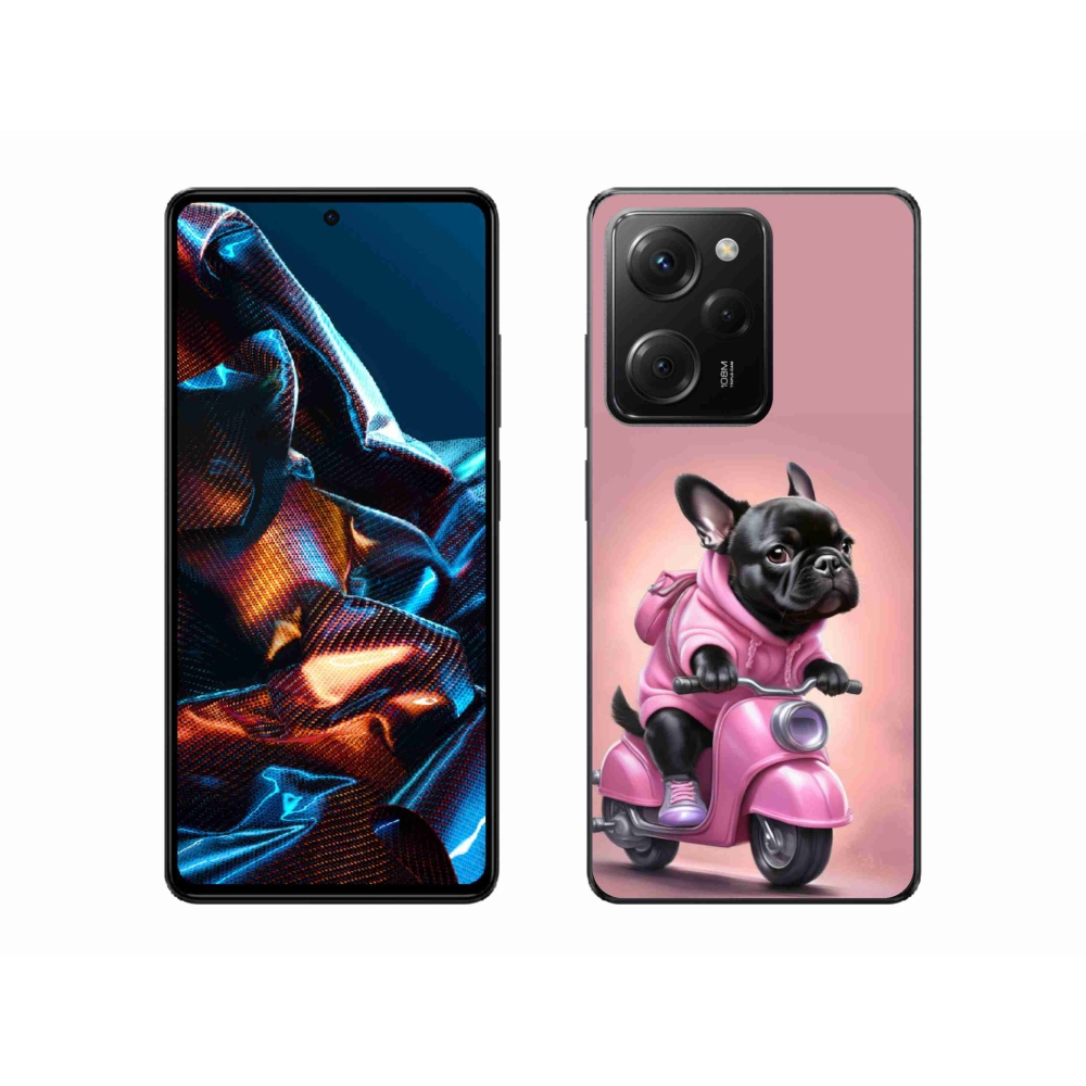 Gél borítás mmCase a Xiaomi Poco X5 Pro 5G-hez - Francia bulldog egy robogón