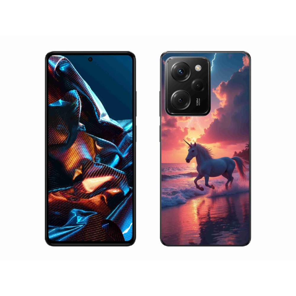 Gél borítás mmCase a Xiaomi Poco X5 Pro 5G számára - egyszarvú a tengerparton