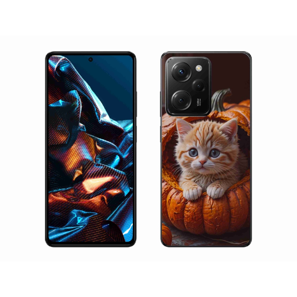 Gél borítás mmCase a Xiaomi Poco X5 Pro 5G számára - cica és tök 2