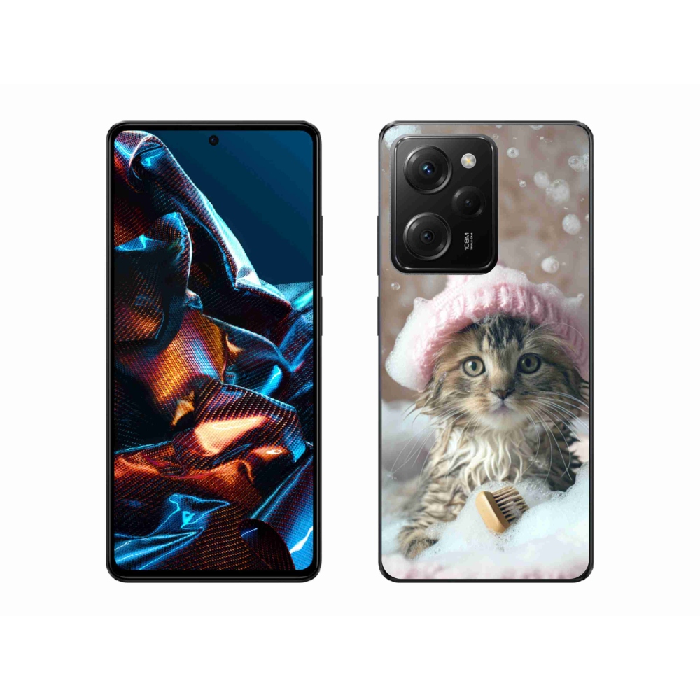 Gélburkolat mmCase a Xiaomi Poco X5 Pro 5G számára - cica és fürdés