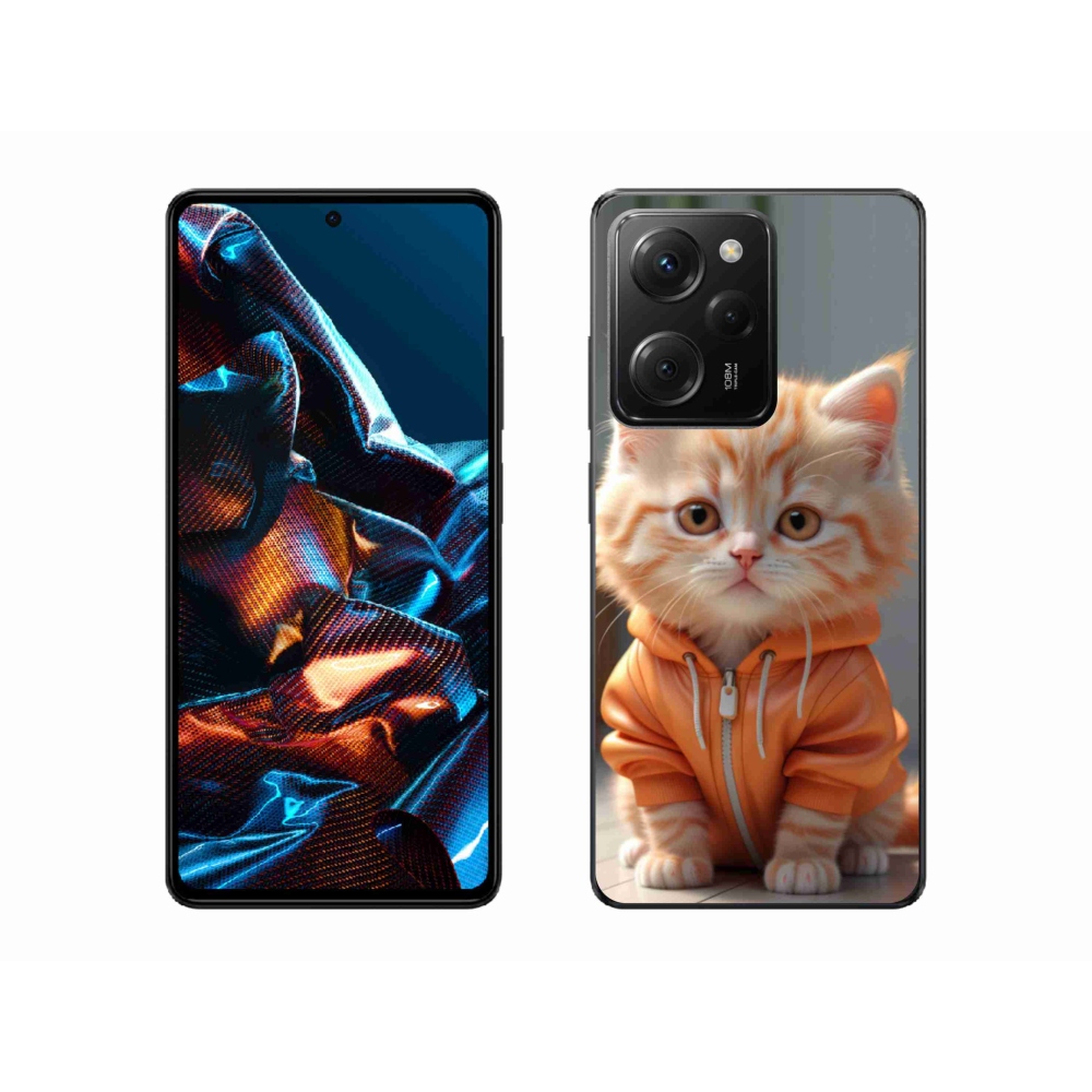 Gél borítás mmCase a Xiaomi Poco X5 Pro 5G számára - cica melegítőben