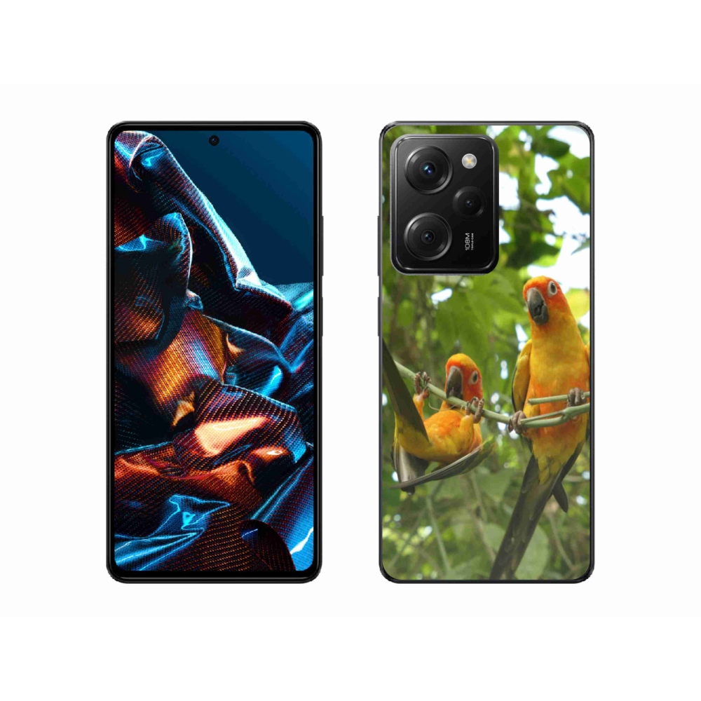 Gél borítás mmCase a Xiaomi Poco X5 Pro 5G számára - papagájok aratingy