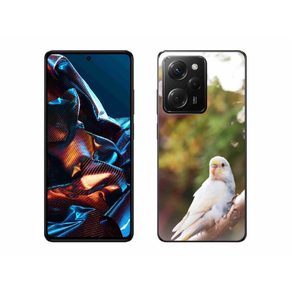 Gél borítás mmCase a Xiaomi Poco X5 Pro 5G-hez - papagáj andulka fehér