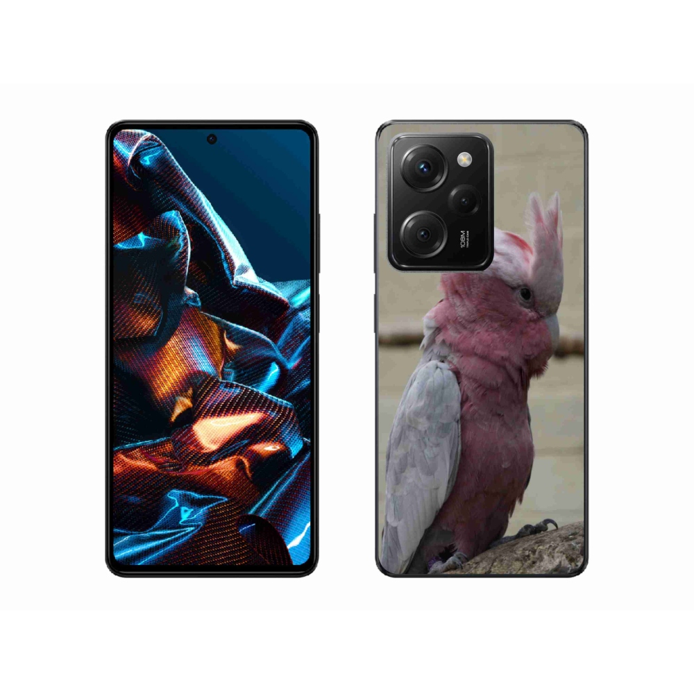 Zselés borítás mmCase a Xiaomi Poco X5 Pro 5G számára - papagáj kakadu rózsaszínű