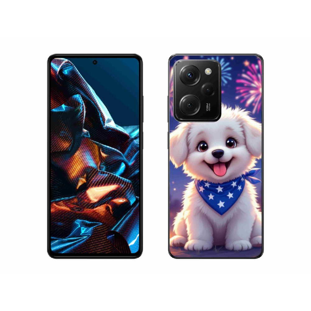 Gél borítás mmCase a Xiaomi Poco X5 Pro 5G számára - ünnepi kölyökkutya