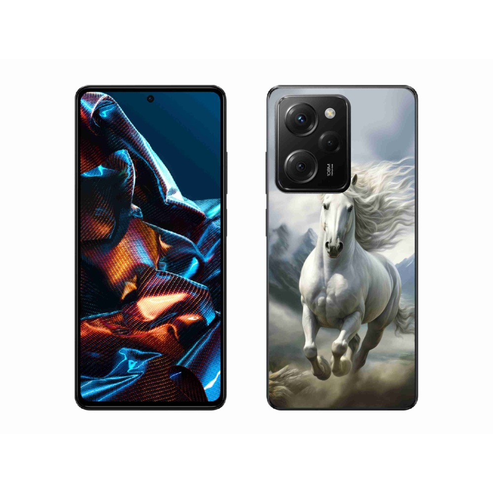 Gél borítás mmCase a Xiaomi Poco X5 Pro számára - futó fehér ló 3
