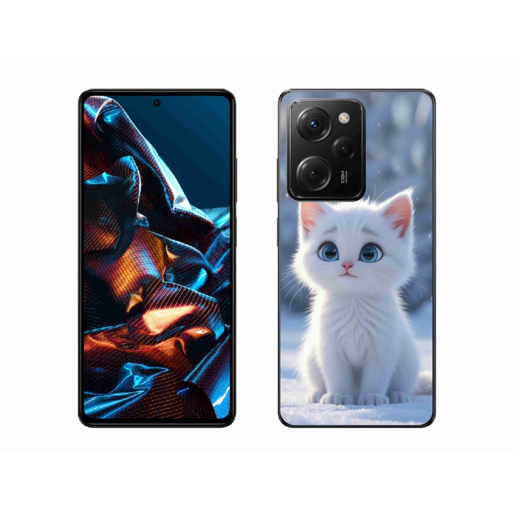 Gél borítás mmCase a Xiaomi Poco X5 Pro számára - fehér cica 3