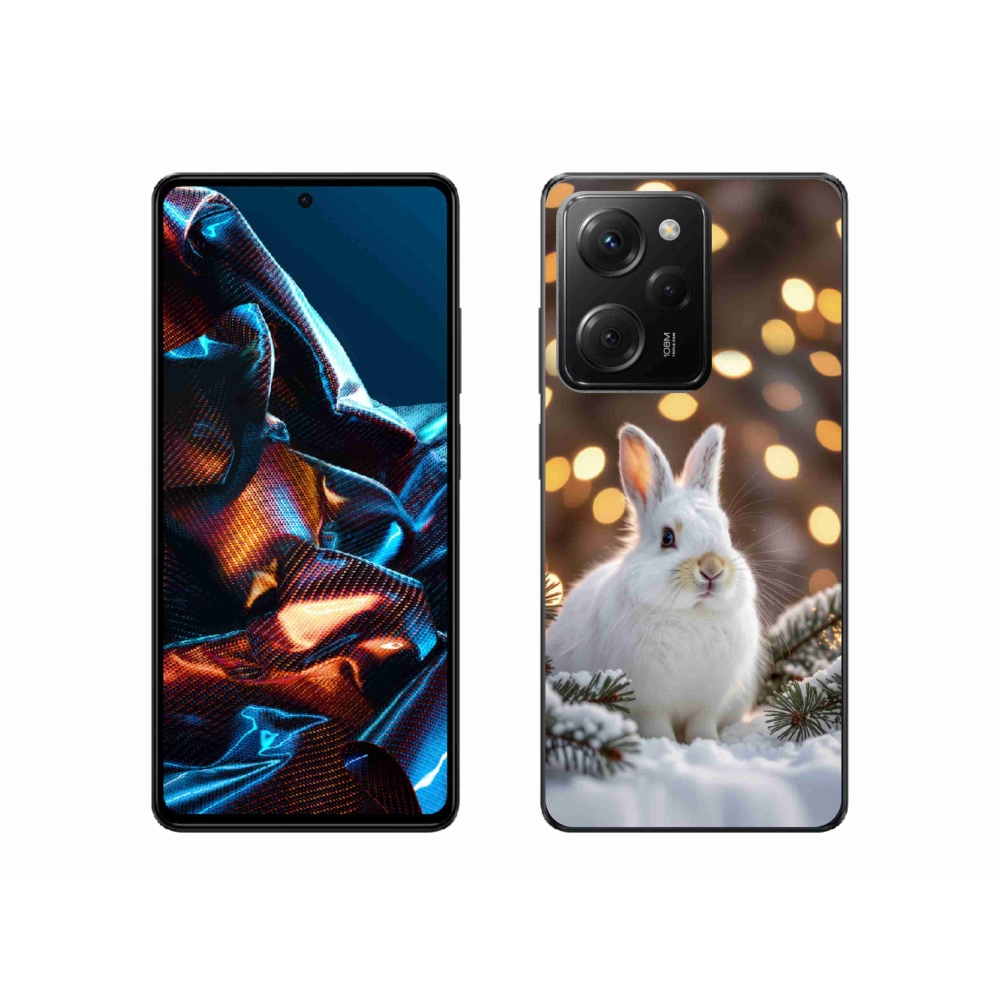 Gél borítás mmCase a Xiaomi Poco X5 Pro számára - fehér nyúl