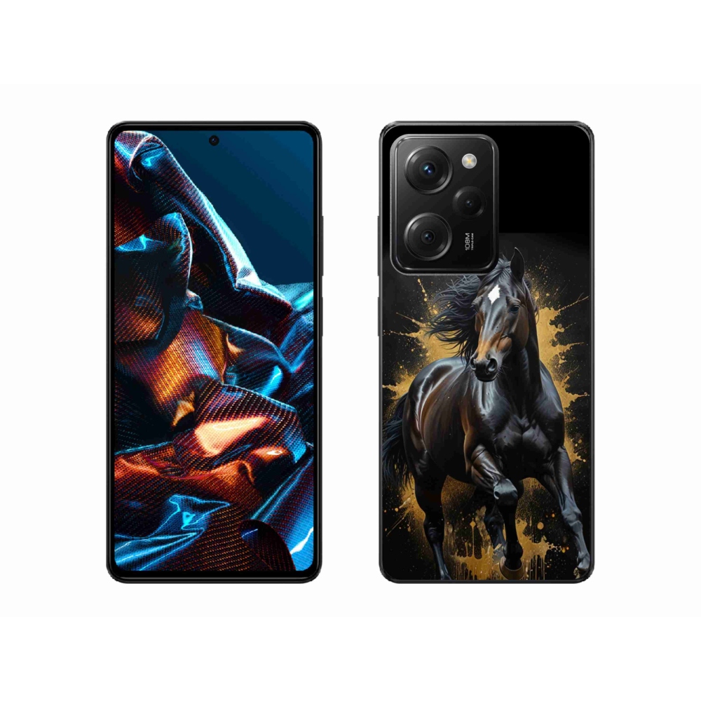 Gél borítás mmCase a Xiaomi Poco X5 Pro számára - elegáns fekete ménes